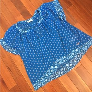 Hollister Blue Sheer Summer Blouse Size L
